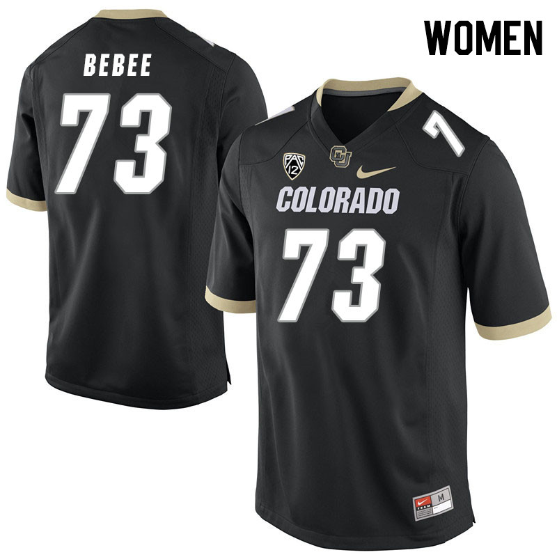 Women #73 Landon Bebee Colorado Buffaloes College Football Jerseys Stitched Sale-Black